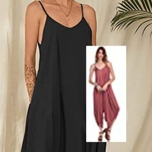 Spaghetti Strap Loose Fit Harem Jumper. Color Mauve | Size S